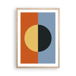 Plakát v rámu světlý dub - Kompozice tepla a chladu - 50x70 cm