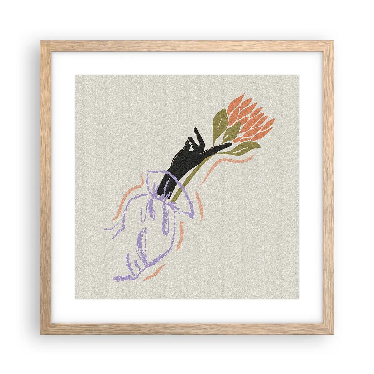 Plakát v rámu světlý dub - Sesterský dotek - 40x40 cm