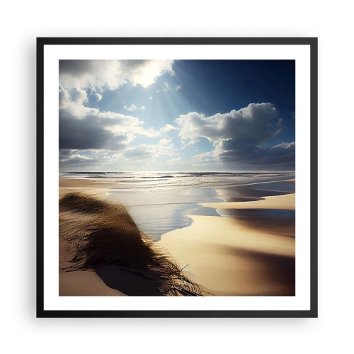 Plakát v černém rámu - Pláž, divoká pláž - 60x60 cm