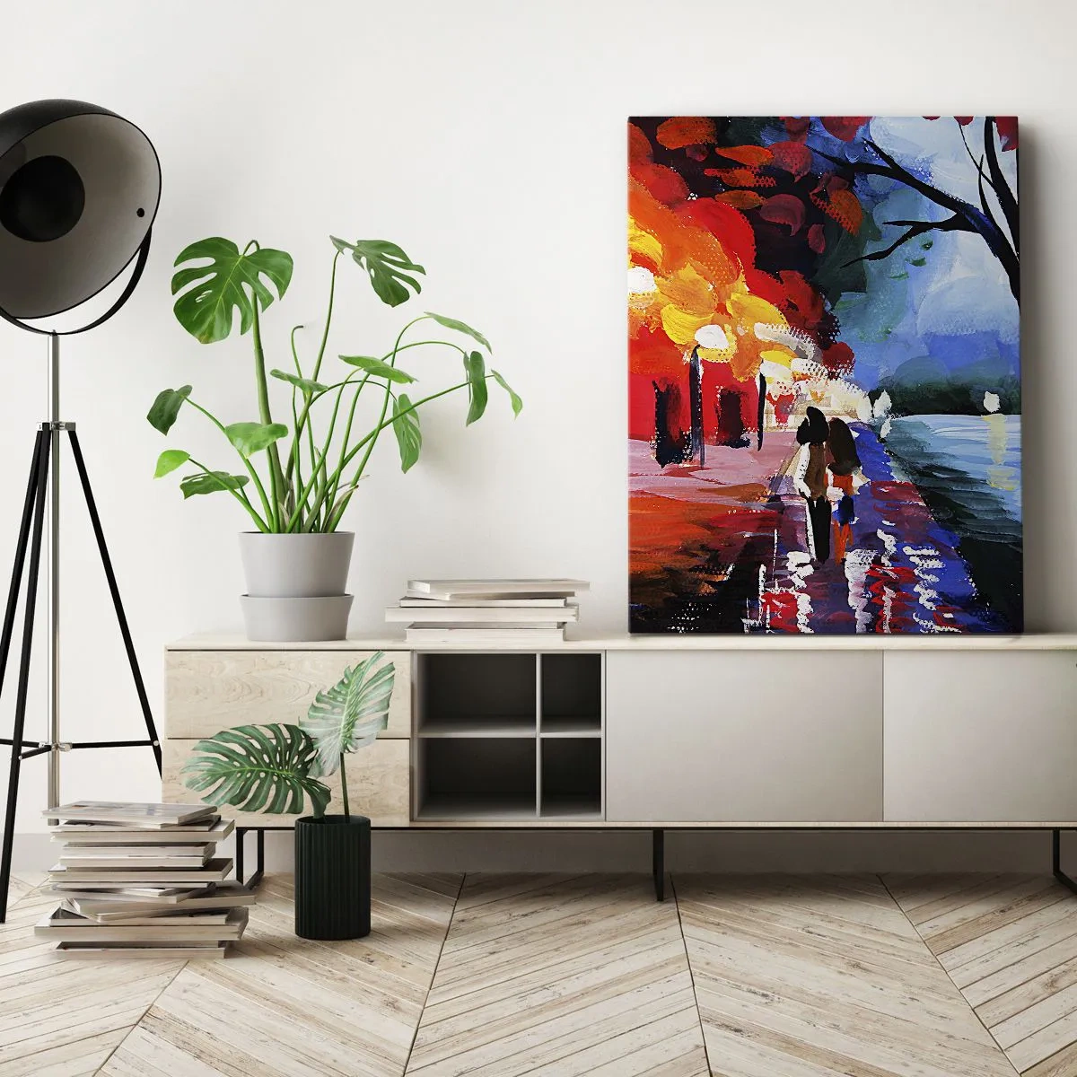 Obraz na plátně - Žhavý podzim v parku - 65x120 cm