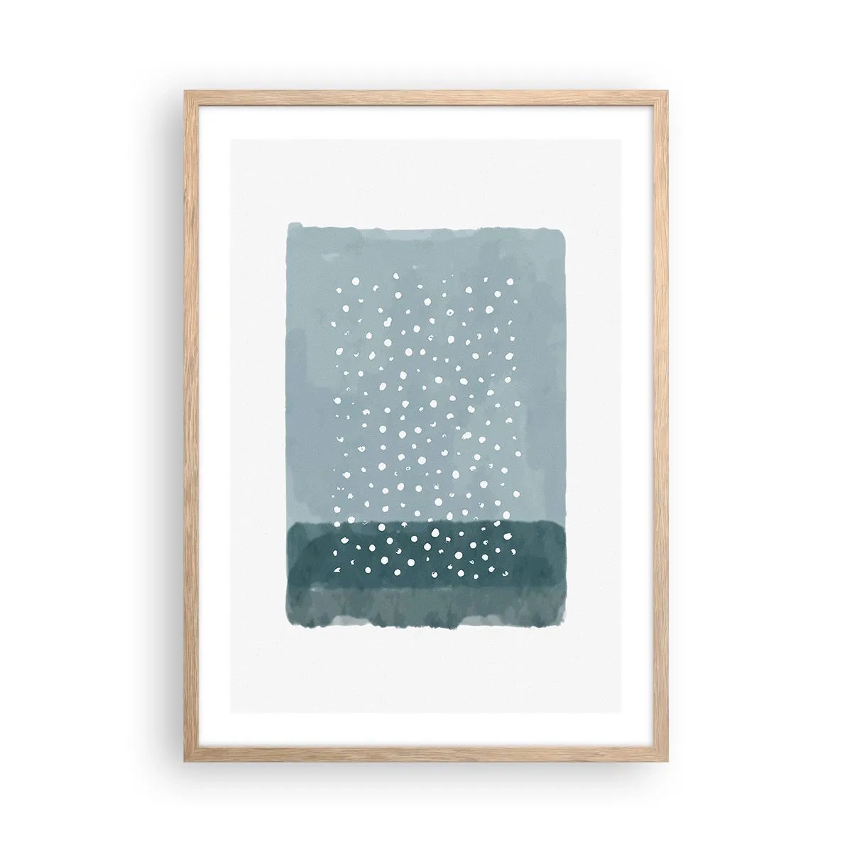 Plakát v rámu světlý dub - Pěstováno na modři - 50x70 cm