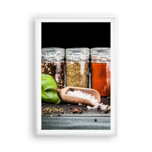 Plakát v bílém rámu - Aby měl život chuť - 61x91 cm