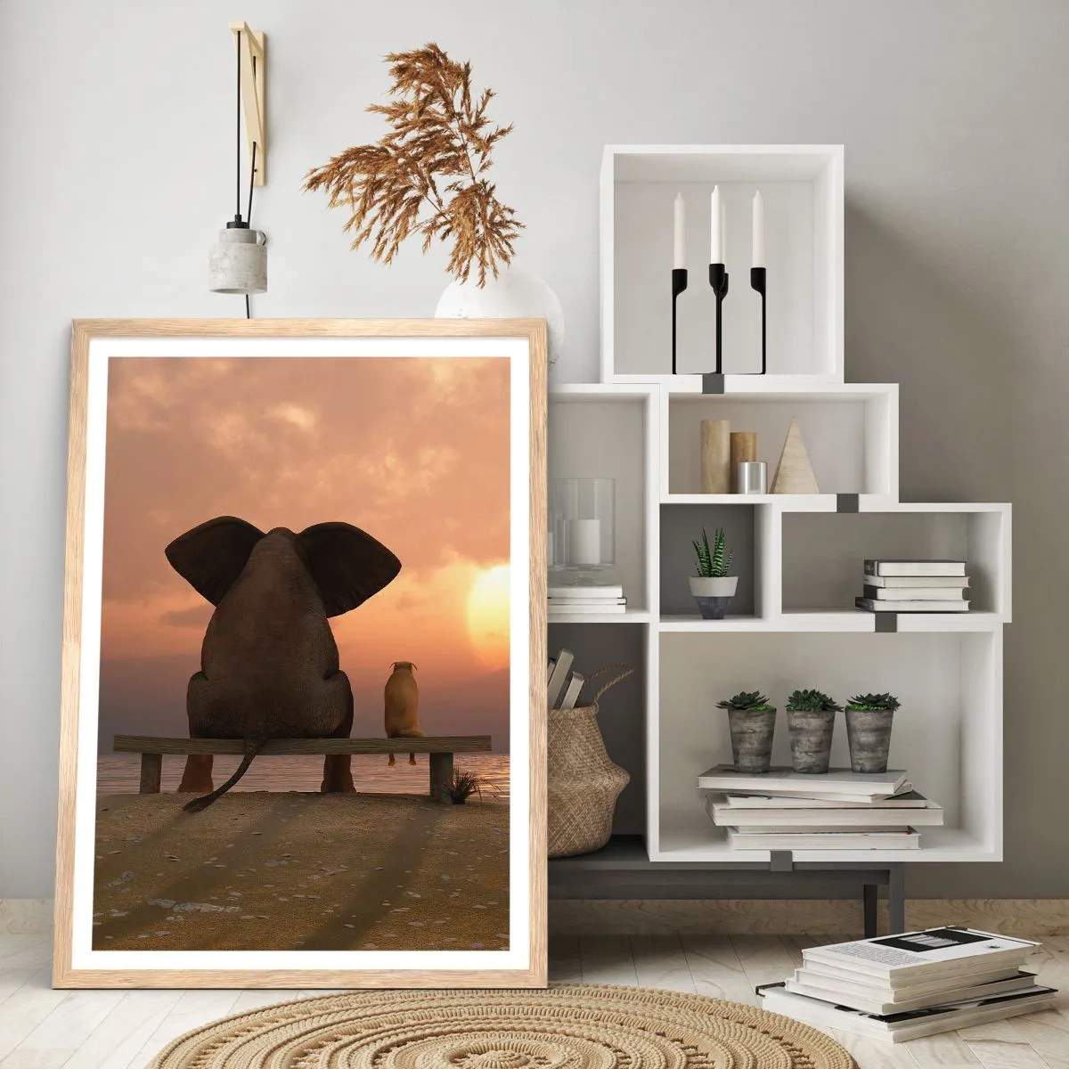 Plakát v rámu světlý dub - Je skvělé spolu mlčet - 40x50 cm