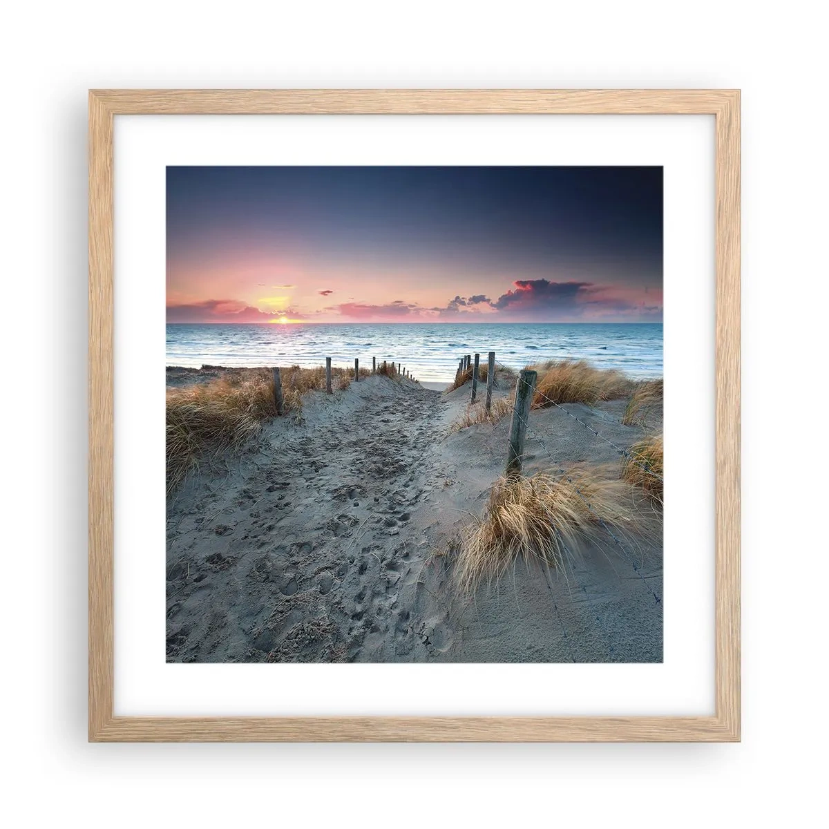 Plakát v rámu světlý dub - Za trochu lásky šel bych světa kraj… - 40x40 cm