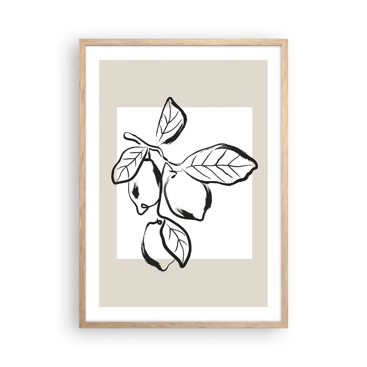 Plakát v rámu světlý dub - Kde citron dozrává… - 50x70 cm