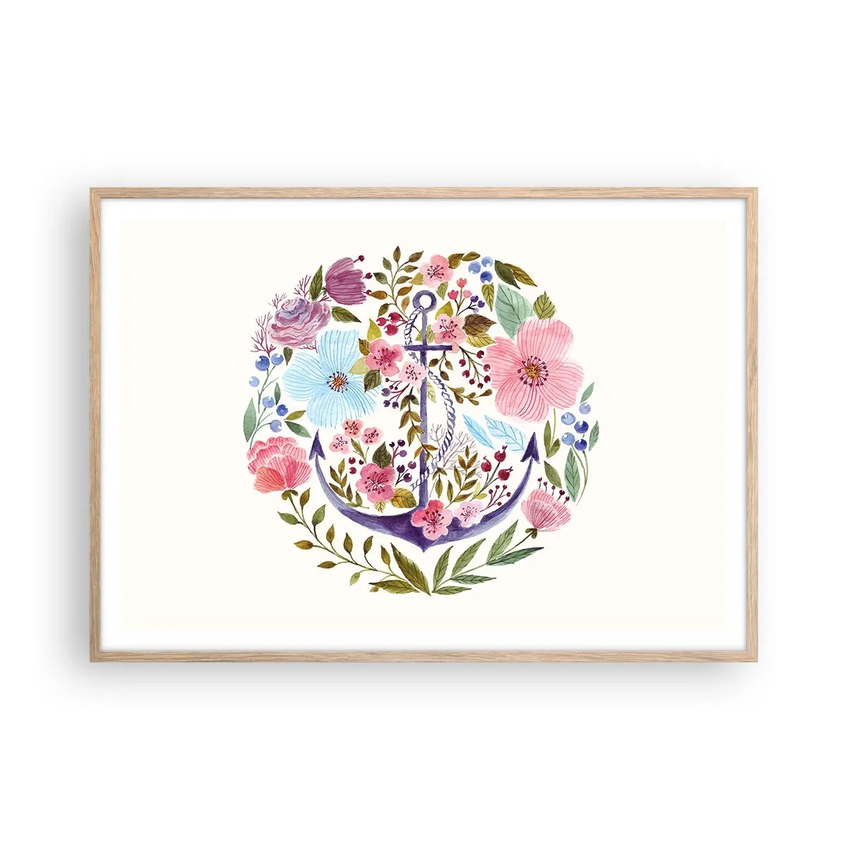 Plakát v rámu světlý dub - Námořníkův hezký sen - 100x70 cm