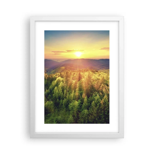 Plakát v bílém rámu - Vrcholky a vrcholy - 30x40 cm