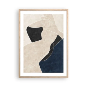 Plakát v rámu světlý dub - Abstraktní kompozice – kontrast barev - 50x70 cm