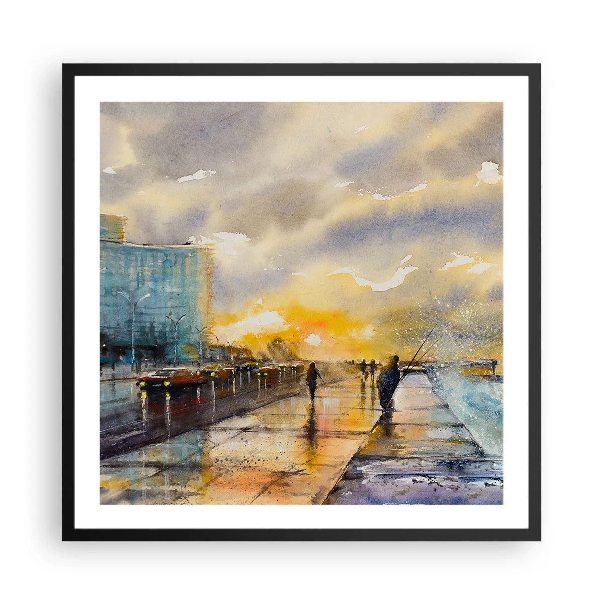 Plakát v černém rámu - Život na pobřeží - 60x60 cm