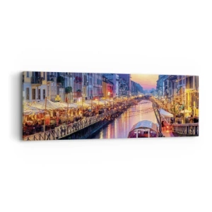 Obraz na plátně - Večer plný světla a zábavy - 90x30 cm