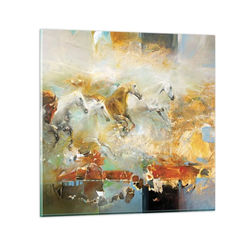 Obraz na skle - Cválá světlem - 30x30 cm