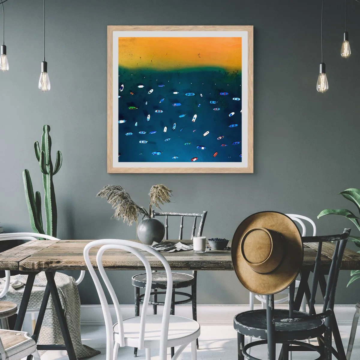 Plakát v rámu světlý dub - Prázdninová hra - 60x60 cm