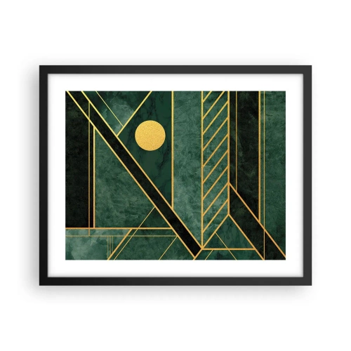 Plakát v černém rámu - Dynamika zlata a lazuritu - 50x40 cm