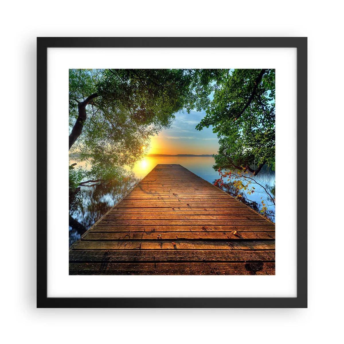 Plakát v černém rámu - Nespěchej, posaď se - 40x40 cm