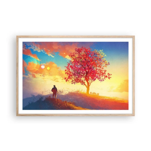 Plakát v rámu světlý dub - Poutník u cíle - 91x61 cm