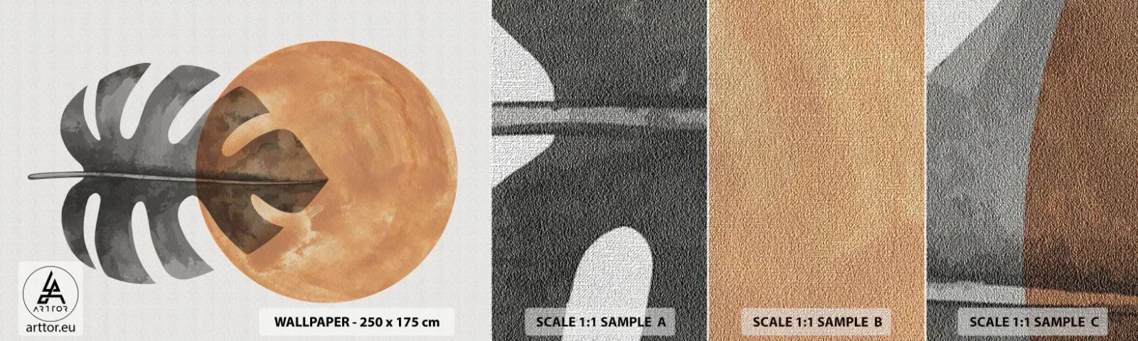 Vzor Fototapety Premium Canvas - Vždy slunce - List, slunce, Boho - 100x30 cm