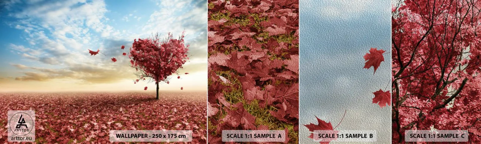 Vzor Fototapety Premium Sand - Zamiluj si také podzim - Krajina, Grafika, Strom - 100x30 cm