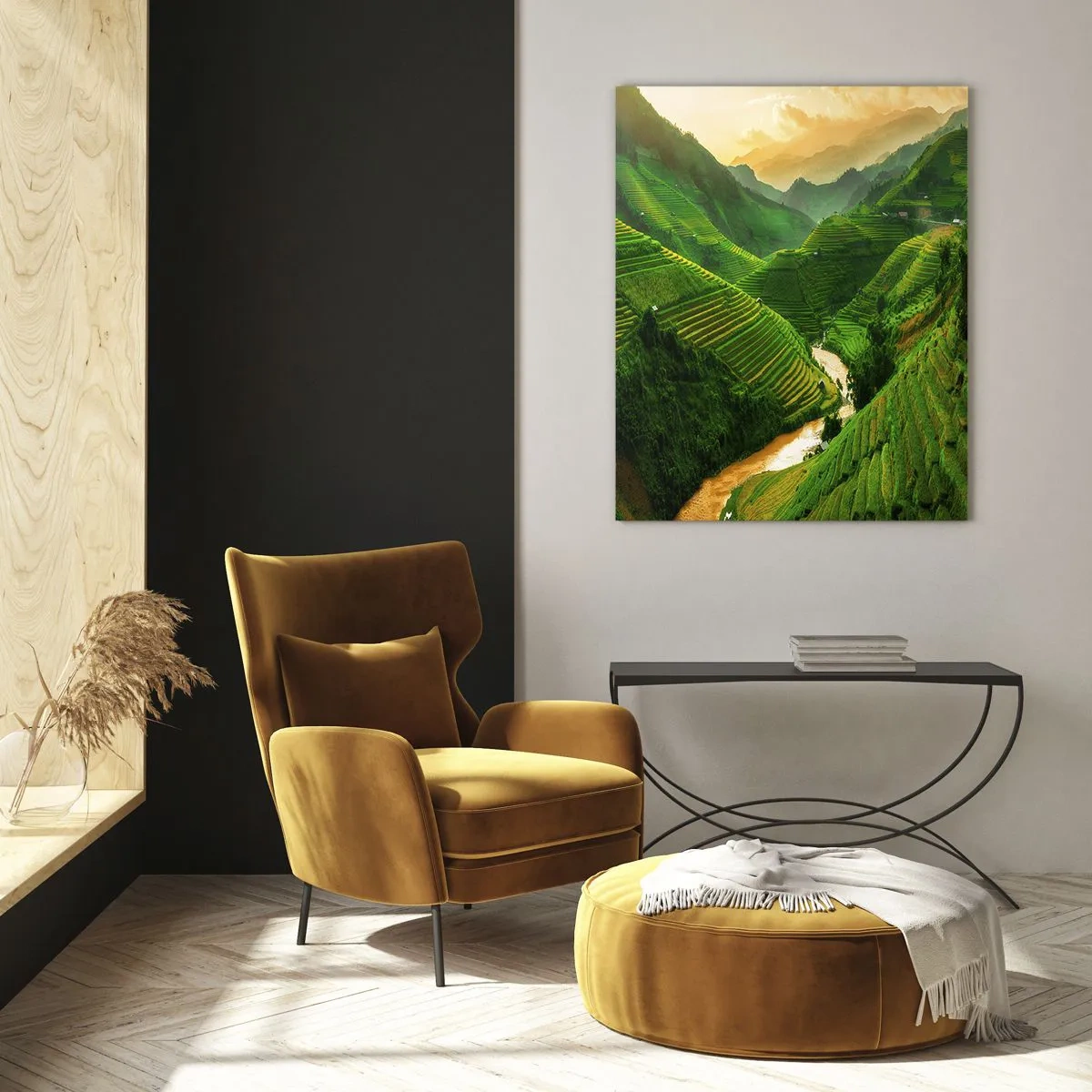 Obraz na skle - Vietnamské údolí - 50x70 cm