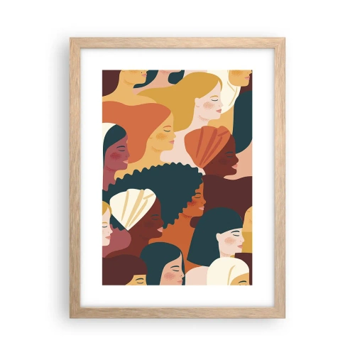 Plakát v rámu světlý dub - Pouze ženskost - 30x40 cm