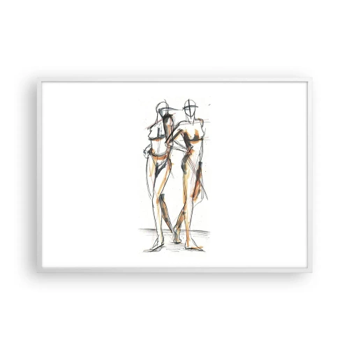 Plakát v bílém rámu - Studie šarmu - 100x70 cm