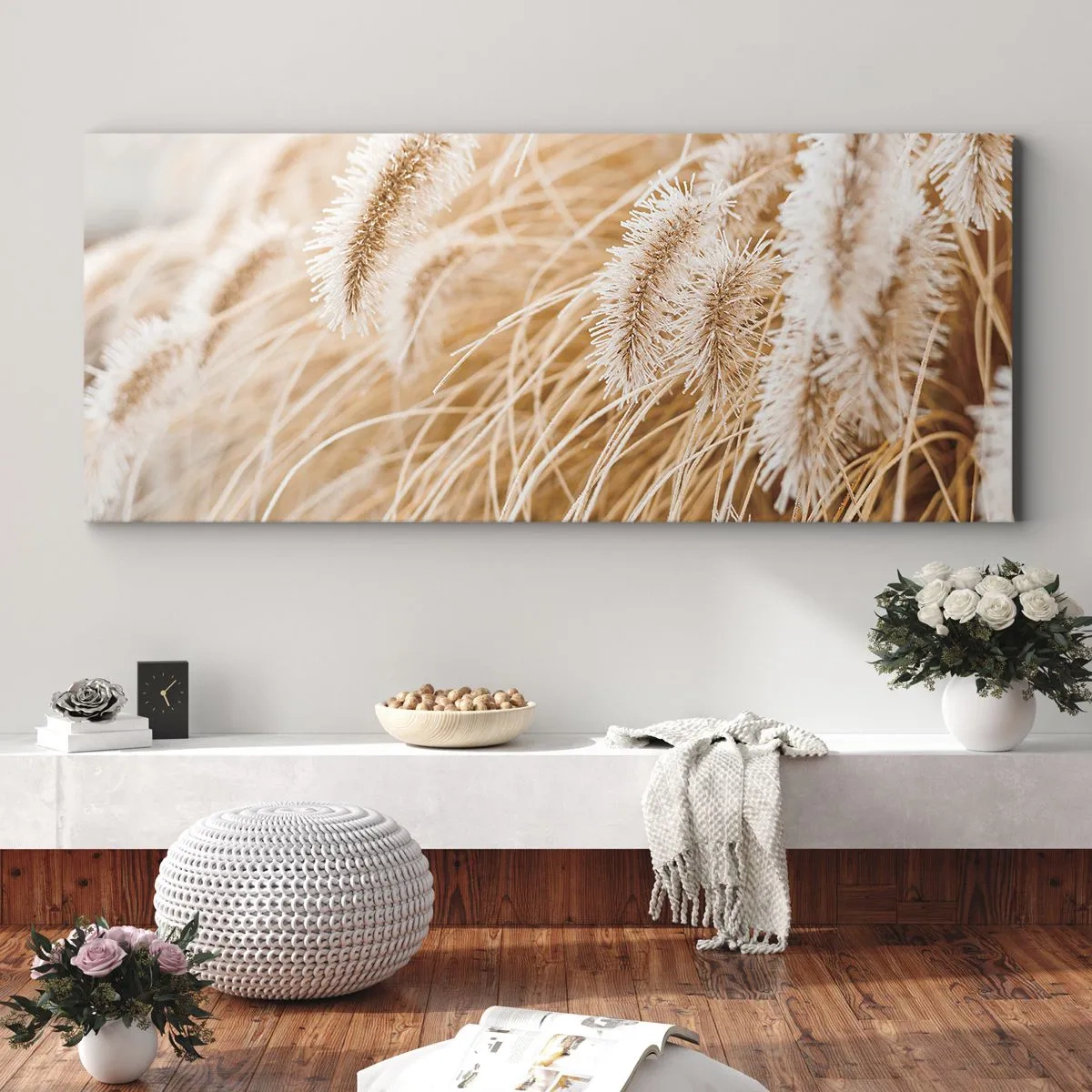 Obraz na plátně - Zlaté šustění travin - 100x40 cm