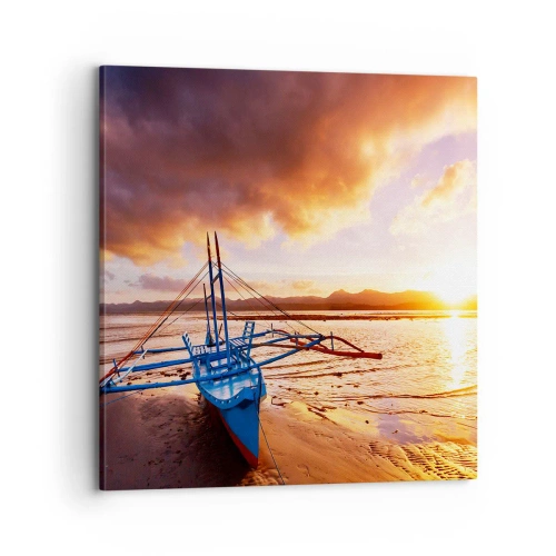 Obraz na plátně - Po celém dni se natáhnout na písku - 70x70 cm