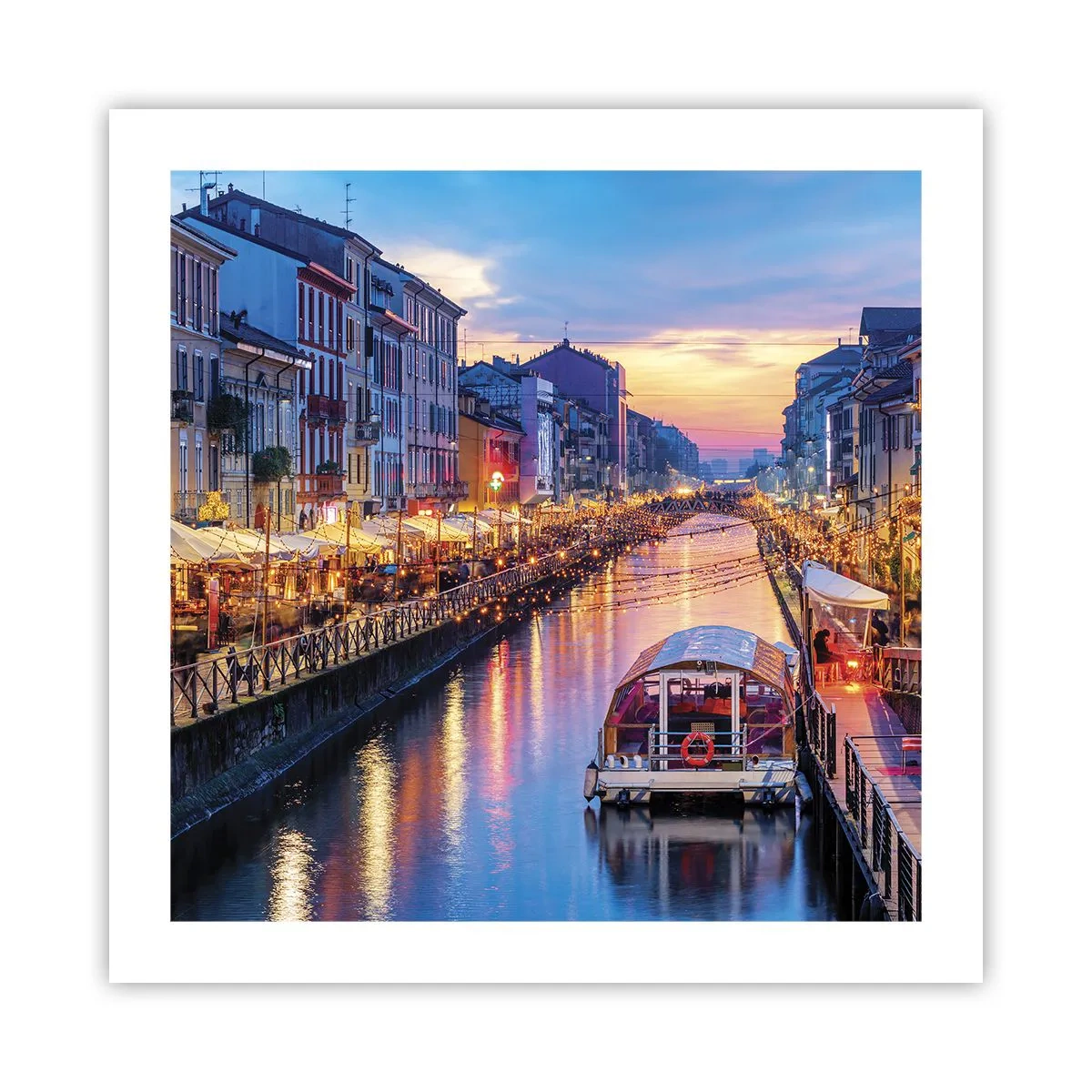 Plakát - Večer plný světla a zábavy - 50x50 cm