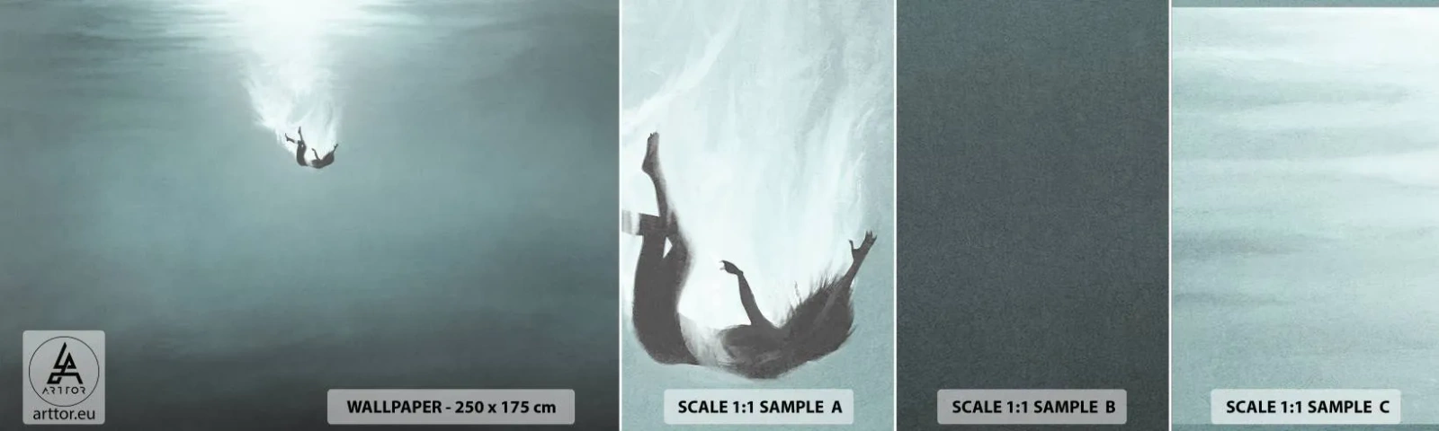 Fototapeta Vzorek Standard Eco - V objetí oceánu - Voda, Minimalismus, Pod vodou - 100x30 cm