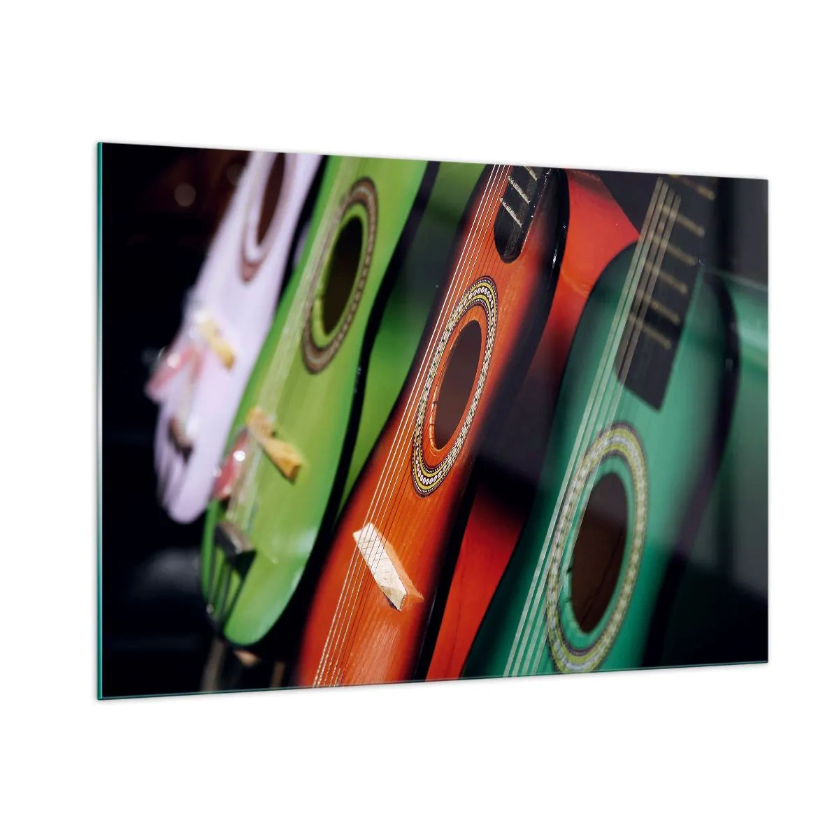 Obraz na skle - Kytara má hodně barev - 100x70 cm