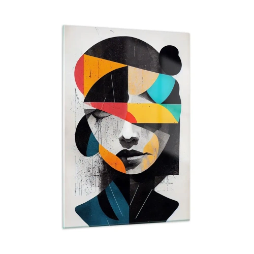Obraz na skle - Pestrobarevný vnitřní portrét - 50x70 cm