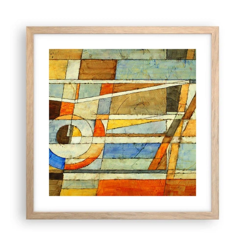 Plakát v rámu světlý dub - Kubismus na stavbě - 40x40 cm