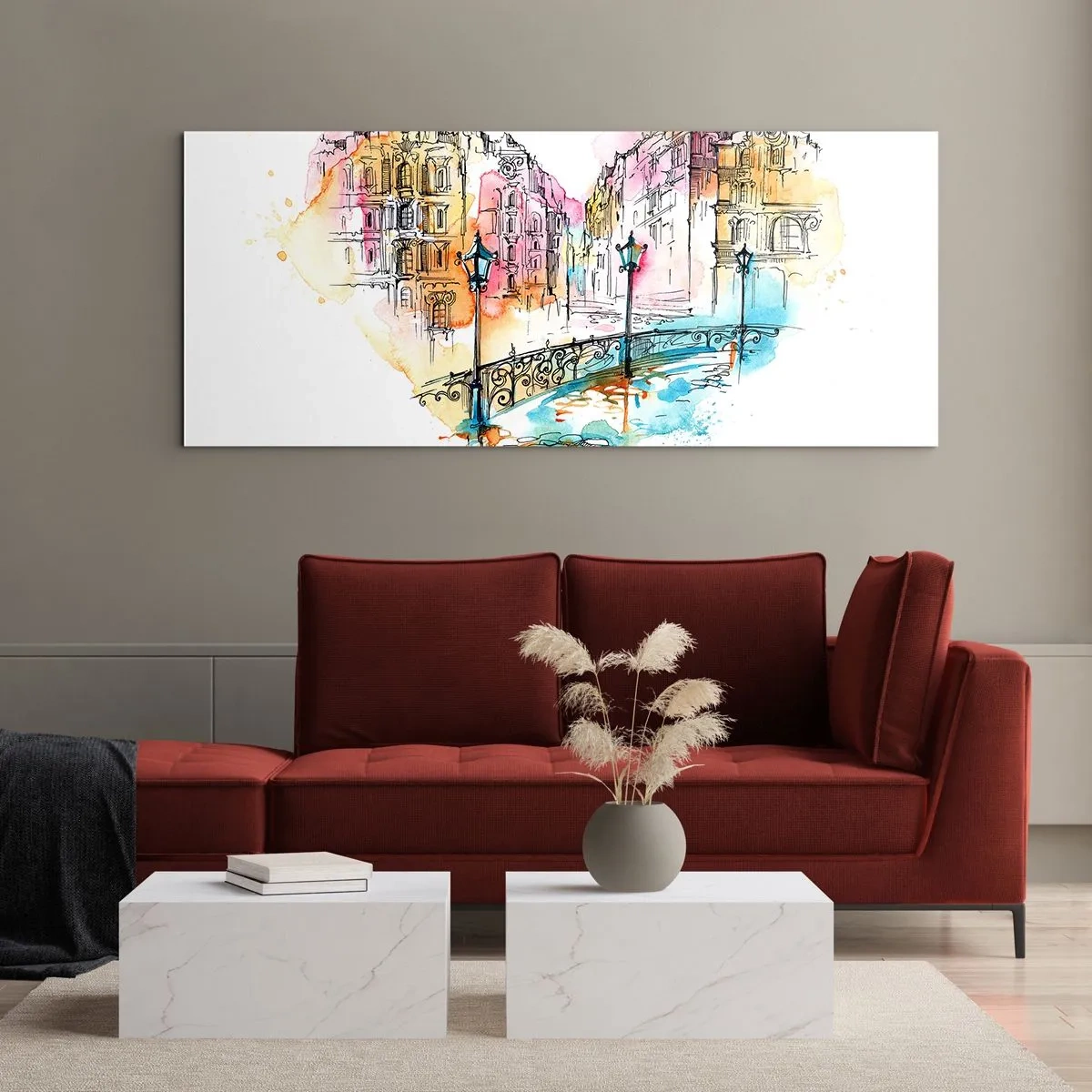 Obraz na skle - Srdce města - 120x50 cm