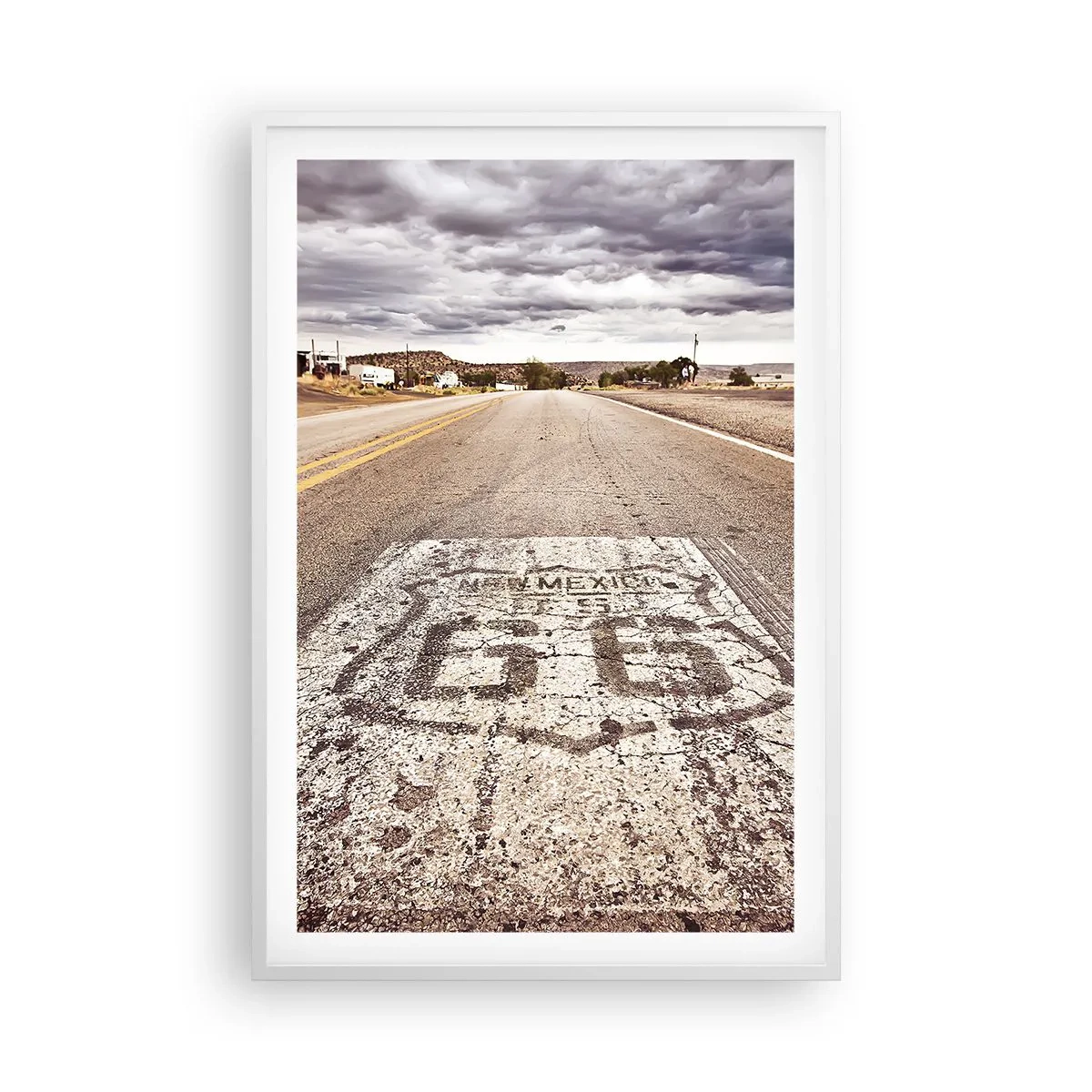Plakát v bílém rámu - Mother Road - americká legenda - 61x91 cm