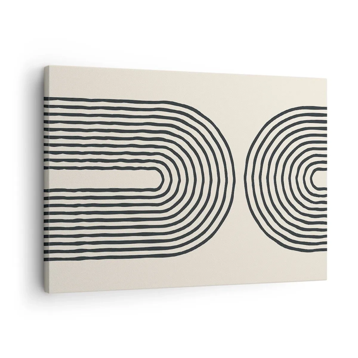 Obraz na plátně - Abstraktní geometrický vzor se symetrickými čarami na světlém pozadí - 70x50cm - Již brzy… - Moderní nástěnná dekorace do obývacího pokoje a ložnice ARTTOR