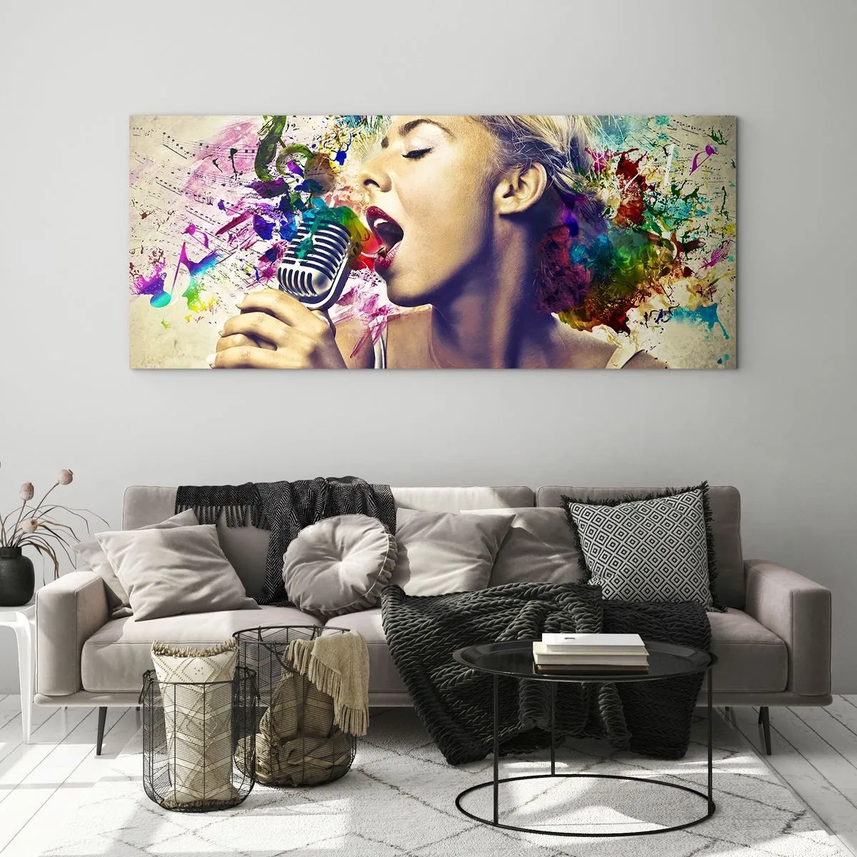 Obraz na skle - Pomalovat hlasem svět - 140x50 cm