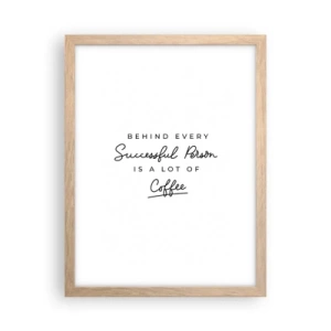 Plakát v rámu světlý dub - Tajemství úspěchu - 30x40 cm