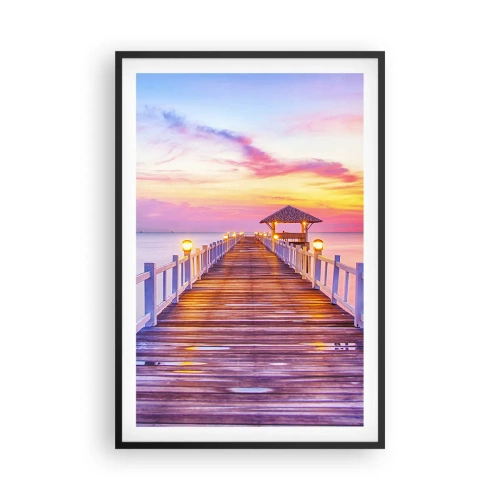 Plakát v černém rámu - Liliově-zlaté ticho večera - 61x91 cm