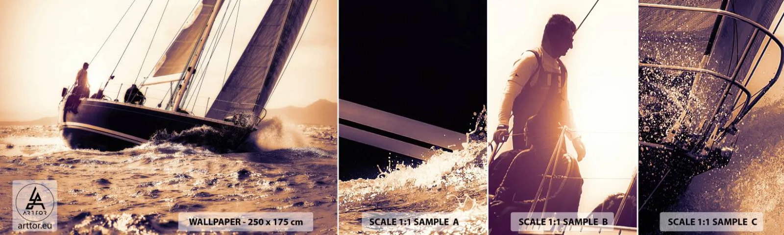 Vzor Fototapety Samolepicí Deluxe Sticker - Pluj námořníku - Jachta, Moře, plachtění - 100x30 cm