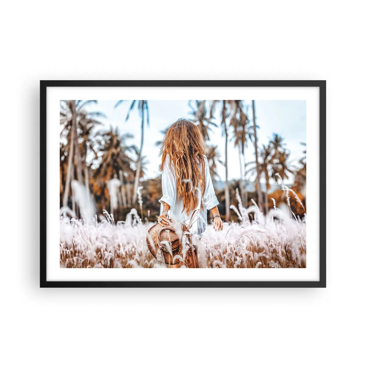 Plakát v černém rámu - Zrozená z travní chmýří - 70x50 cm