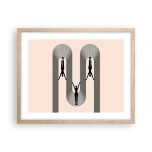Plakát v rámu světlý dub - Vzhůru nohama - 50x40 cm