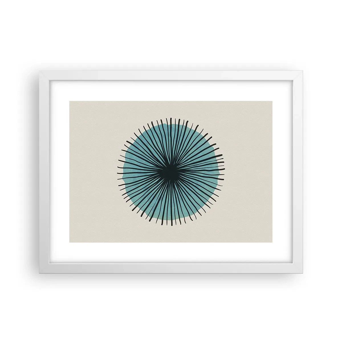 Plakát v bílém rámu - Zářící modrá - 40x30 cm