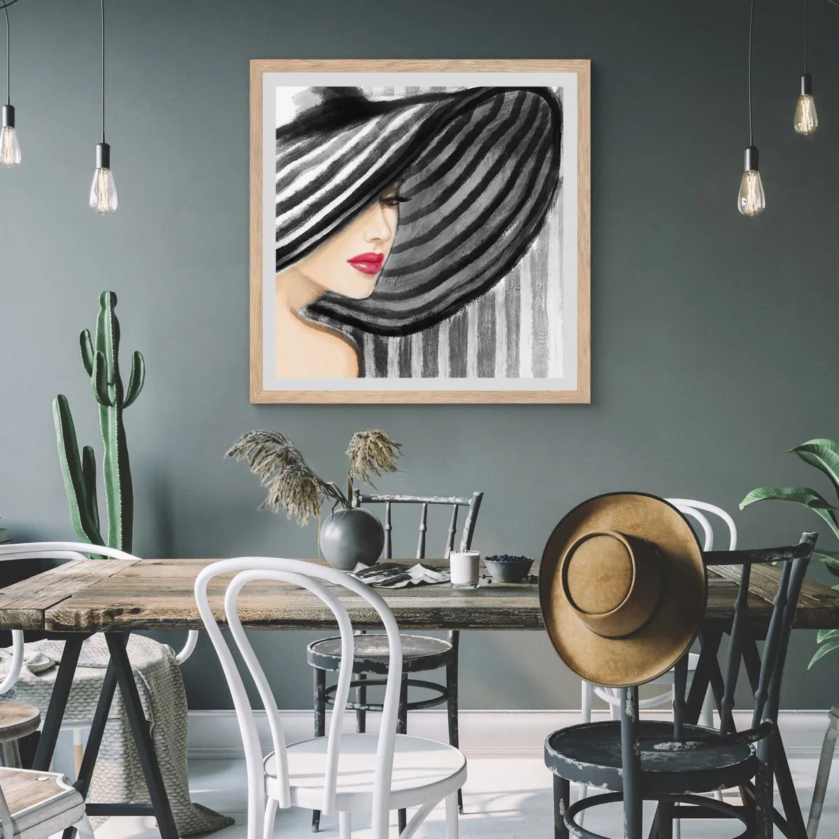 Plakát v rámu světlý dub - Kde tě hledat? - 60x60 cm
