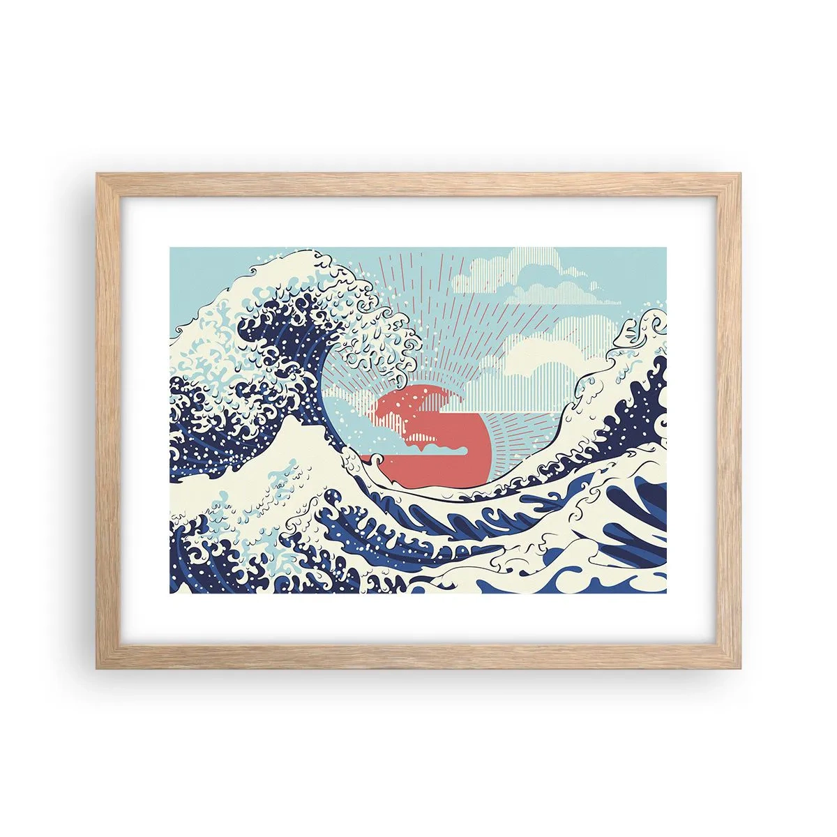 Plakát v rámu světlý dub - Z japonských inspirací - 40x30 cm