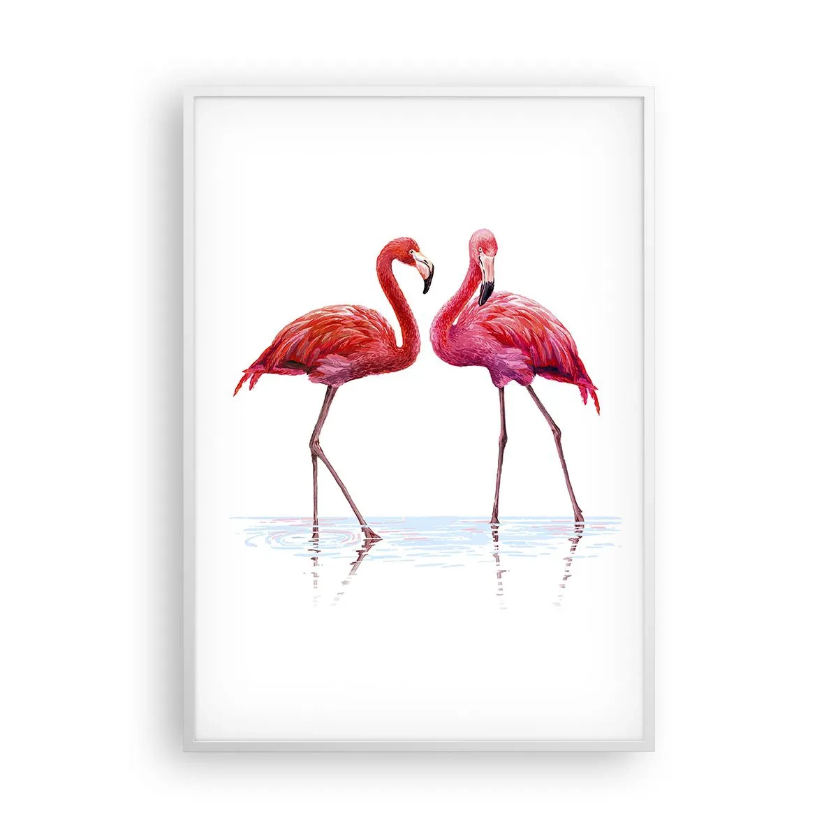Plakát v bílém rámu - Růžové rendez-vous - 70x100 cm