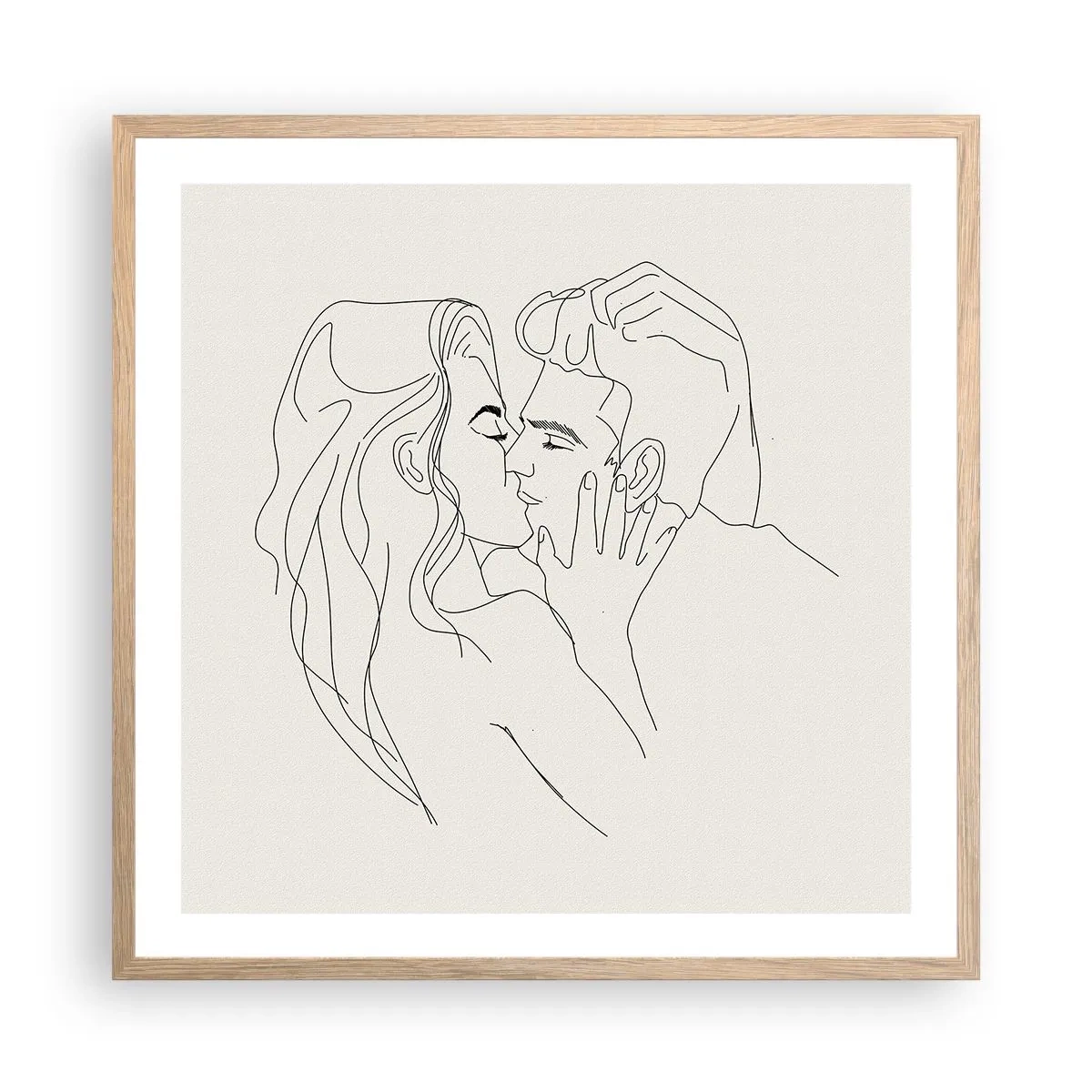 Plakát v rámu světlý dub - Zamotaní citem - 60x60 cm
