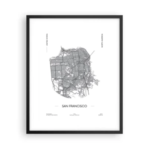 Plakát v černém rámu - Anatomie San Francisca - 40x50 cm