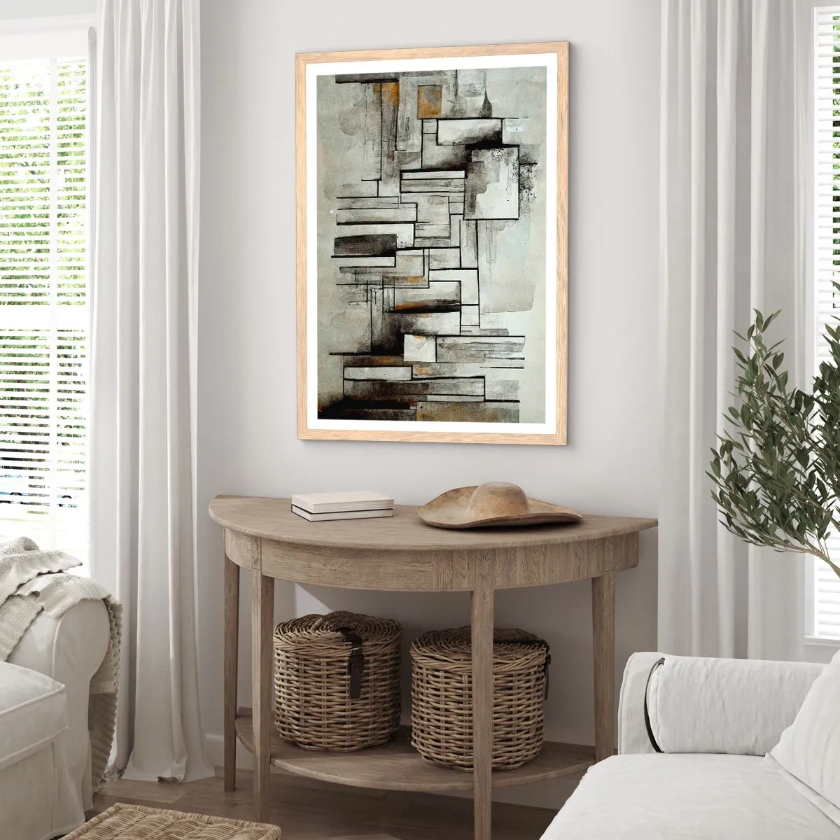 Plakát v rámu světlý dub - Síla jednoduchosti - 70x100 cm