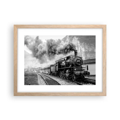 Plakát v rámu světlý dub - Stojí na nádraží… - 40x30 cm