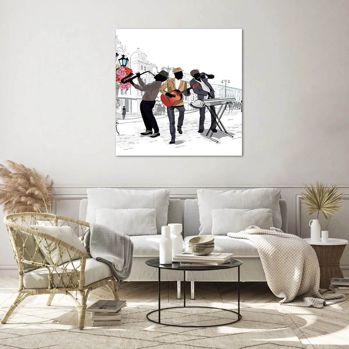 Obraz na skle - Hudba ulice - 40x40 cm