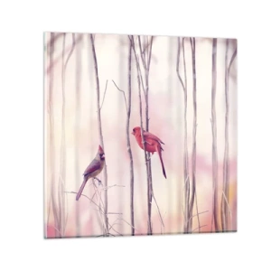 Obraz na skle - Příběh růžového lesa - 30x30 cm